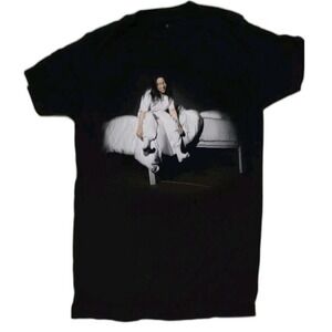 Billie Eilish‎ Singer Graphic Print T Shirt XS Black Cotton Music Fan Concert